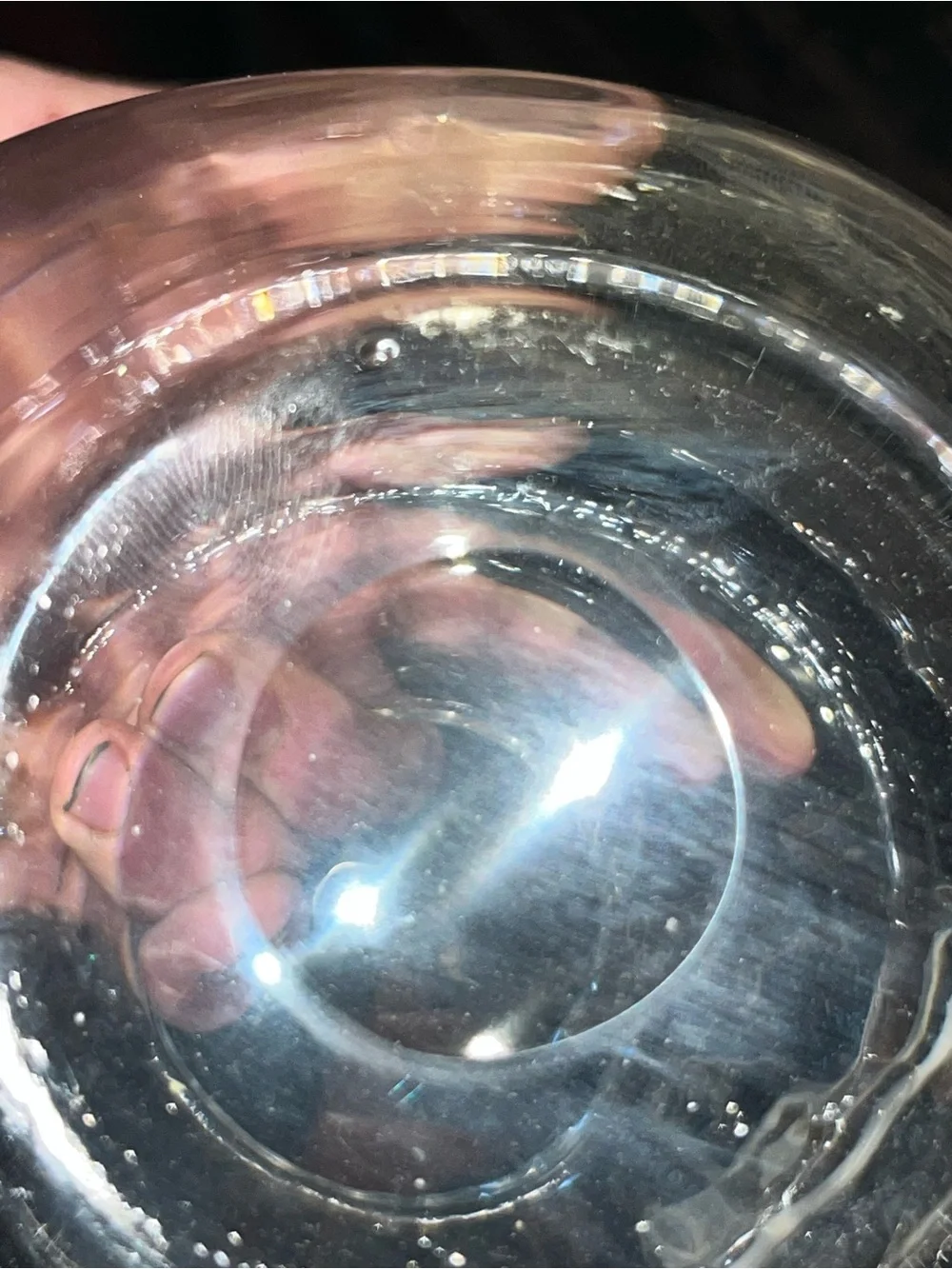 Vintage Mid-Century Modern Clear Paneled Swung Glass Vase MCM Stretch Art Glass